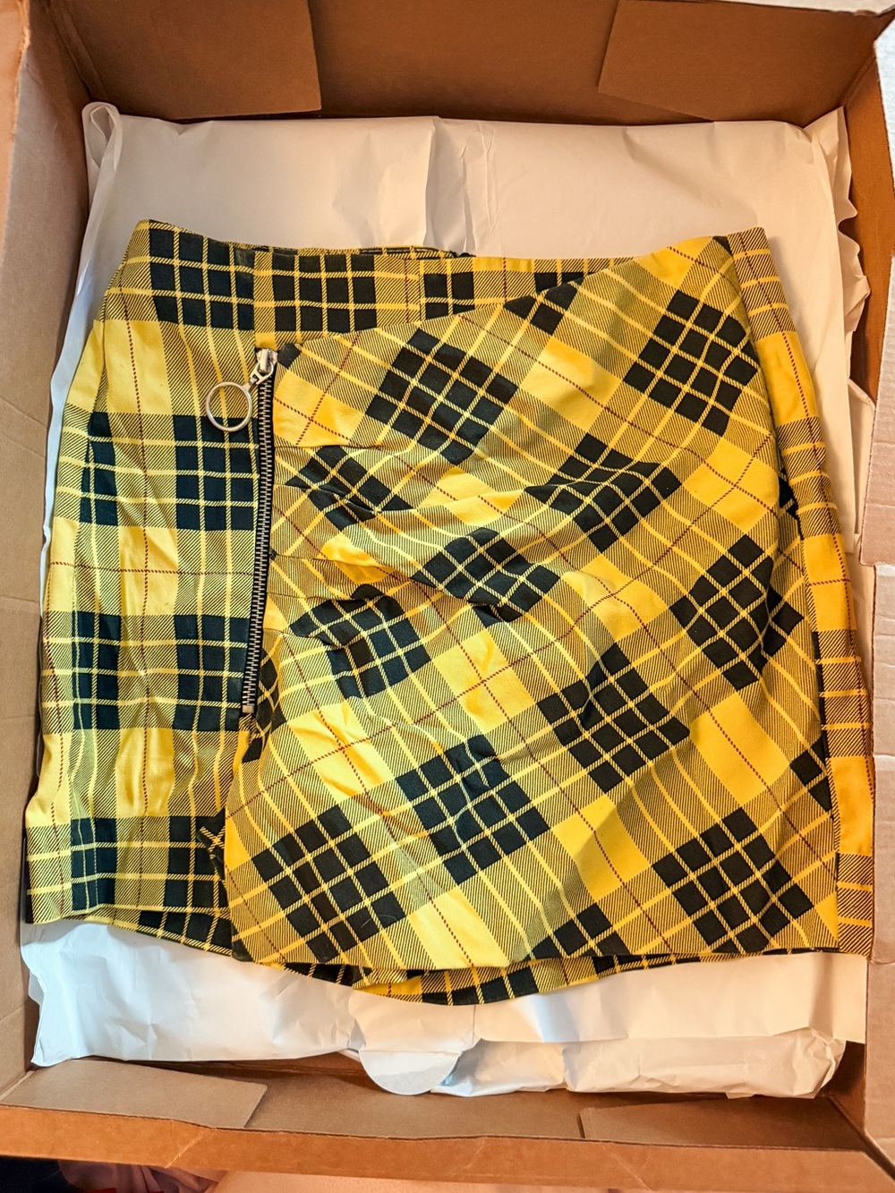 Zara Yellow Plaid Mini Skort